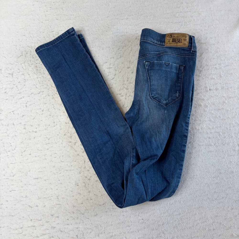 Diesel Livier Jeggings Womens 28 Blue Super Slim Low Waist Stretch